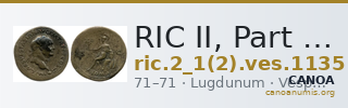RIC II, Part 1 (second edition) Vespasian 1135 — CANOA