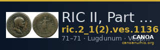 RIC II, Part 1 (second edition) Vespasian 1136 — CANOA