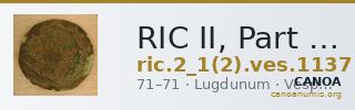 RIC II, Part 1 (second edition) Vespasian 1137 — CANOA