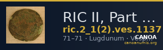 RIC II, Part 1 (second edition) Vespasian 1137 — CANOA