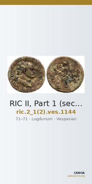 RIC II, Part 1 (second edition) Vespasian 1144 — CANOA