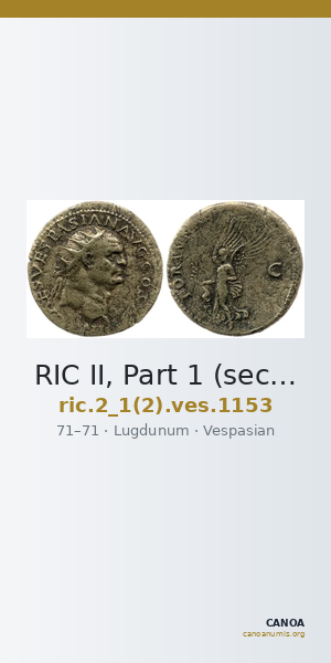 RIC II, Part 1 (second edition) Vespasian 1153 — CANOA