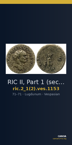RIC II, Part 1 (second edition) Vespasian 1153 — CANOA