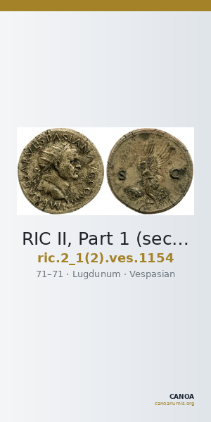 RIC II, Part 1 (second edition) Vespasian 1154 — CANOA