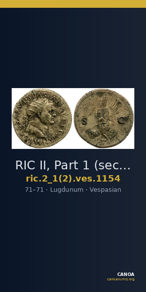 RIC II, Part 1 (second edition) Vespasian 1154 — CANOA