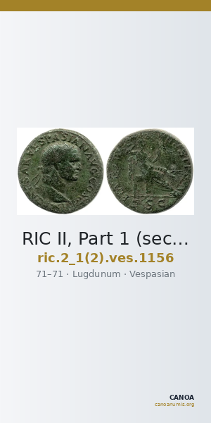 RIC II, Part 1 (second edition) Vespasian 1156 — CANOA