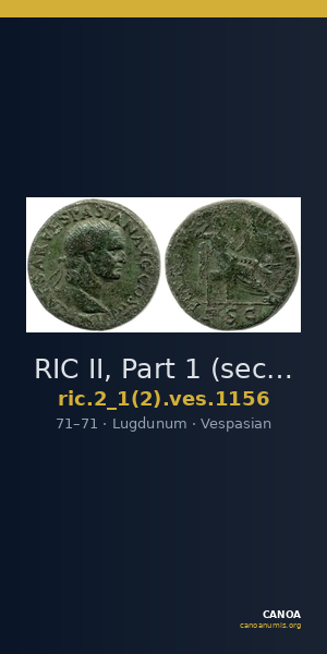 RIC II, Part 1 (second edition) Vespasian 1156 — CANOA