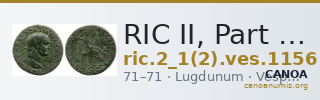 RIC II, Part 1 (second edition) Vespasian 1156 — CANOA