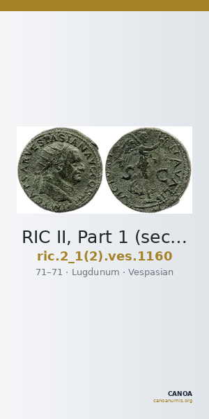 RIC II, Part 1 (second edition) Vespasian 1160 — CANOA