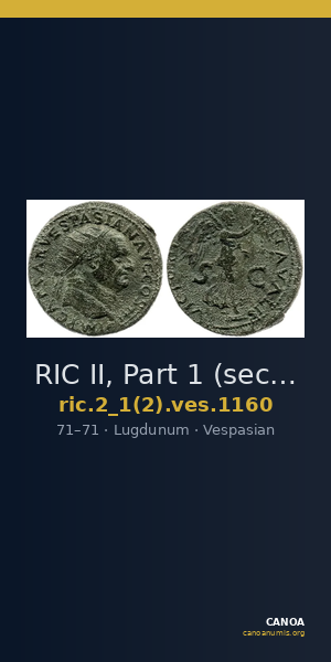 RIC II, Part 1 (second edition) Vespasian 1160 — CANOA