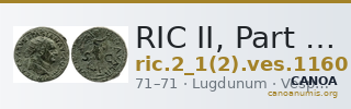 RIC II, Part 1 (second edition) Vespasian 1160 — CANOA
