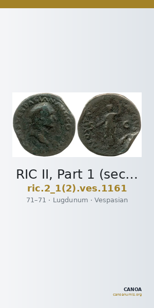 RIC II, Part 1 (second edition) Vespasian 1161 — CANOA