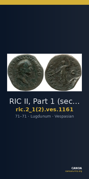 RIC II, Part 1 (second edition) Vespasian 1161 — CANOA