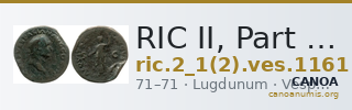 RIC II, Part 1 (second edition) Vespasian 1161 — CANOA