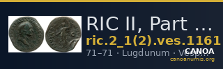 RIC II, Part 1 (second edition) Vespasian 1161 — CANOA