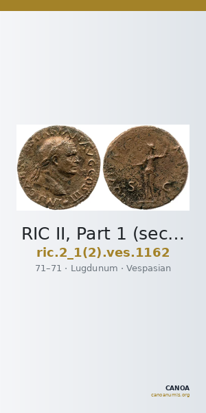 RIC II, Part 1 (second edition) Vespasian 1162 — CANOA
