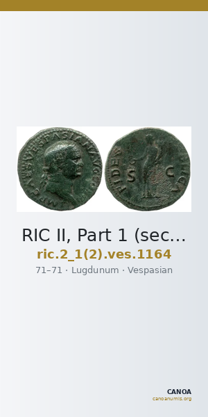 RIC II, Part 1 (second edition) Vespasian 1164 — CANOA