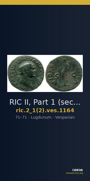 RIC II, Part 1 (second edition) Vespasian 1164 — CANOA