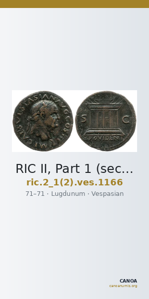 RIC II, Part 1 (second edition) Vespasian 1166 — CANOA