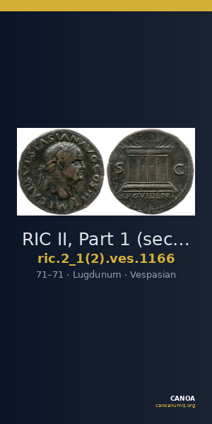 RIC II, Part 1 (second edition) Vespasian 1166 — CANOA