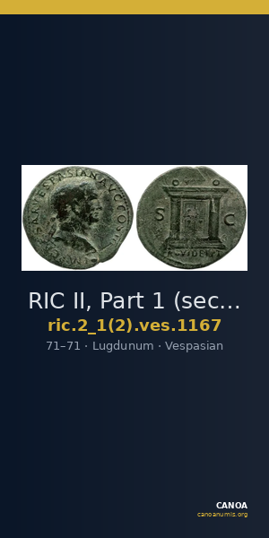 RIC II, Part 1 (second edition) Vespasian 1167 — CANOA