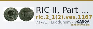 RIC II, Part 1 (second edition) Vespasian 1167 — CANOA