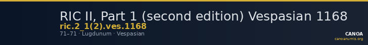 RIC II, Part 1 (second edition) Vespasian 1168 — CANOA