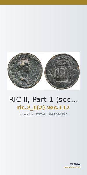 RIC II, Part 1 (second edition) Vespasian 117 — CANOA
