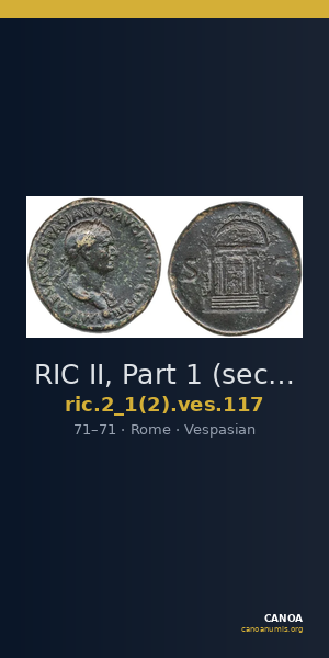 RIC II, Part 1 (second edition) Vespasian 117 — CANOA