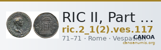 RIC II, Part 1 (second edition) Vespasian 117 — CANOA