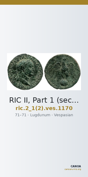 RIC II, Part 1 (second edition) Vespasian 1170 — CANOA