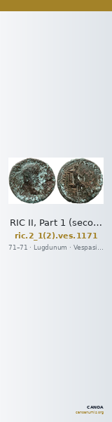 RIC II, Part 1 (second edition) Vespasian 1171 — CANOA