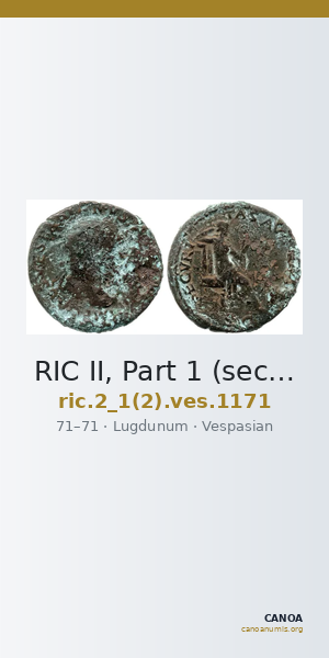 RIC II, Part 1 (second edition) Vespasian 1171 — CANOA