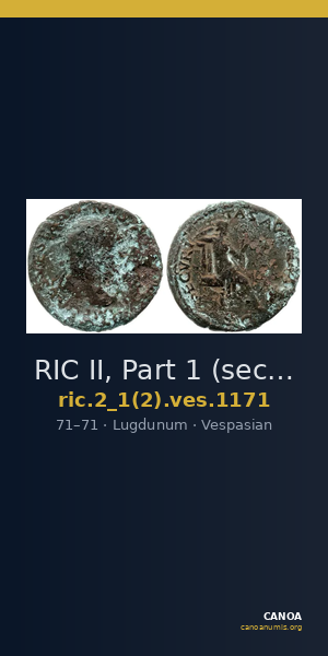 RIC II, Part 1 (second edition) Vespasian 1171 — CANOA