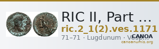 RIC II, Part 1 (second edition) Vespasian 1171 — CANOA