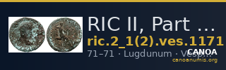 RIC II, Part 1 (second edition) Vespasian 1171 — CANOA