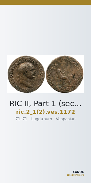 RIC II, Part 1 (second edition) Vespasian 1172 — CANOA