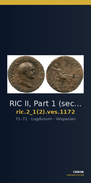 RIC II, Part 1 (second edition) Vespasian 1172 — CANOA