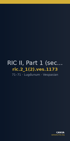 RIC II, Part 1 (second edition) Vespasian 1173 — CANOA