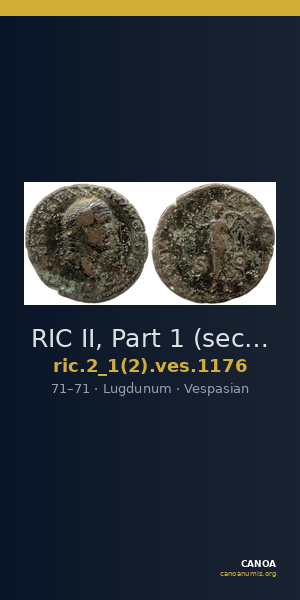RIC II, Part 1 (second edition) Vespasian 1176 — CANOA