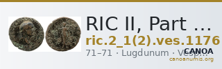 RIC II, Part 1 (second edition) Vespasian 1176 — CANOA