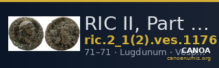 RIC II, Part 1 (second edition) Vespasian 1176 — CANOA
