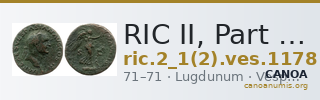 RIC II, Part 1 (second edition) Vespasian 1178 — CANOA
