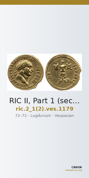 RIC II, Part 1 (second edition) Vespasian 1179 — CANOA
