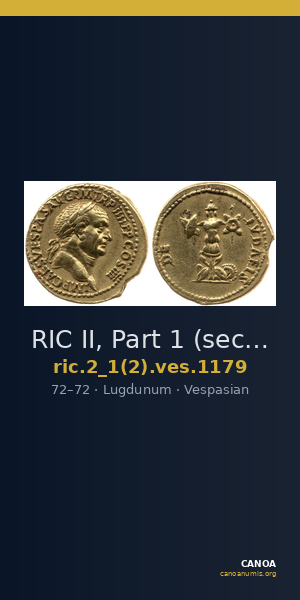 RIC II, Part 1 (second edition) Vespasian 1179 — CANOA