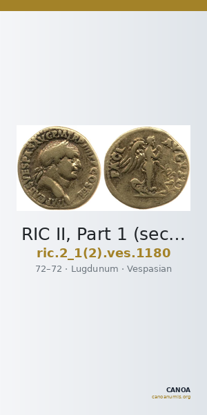 RIC II, Part 1 (second edition) Vespasian 1180 — CANOA