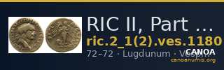 RIC II, Part 1 (second edition) Vespasian 1180 — CANOA
