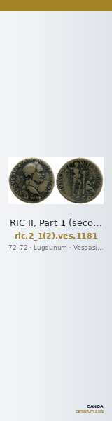RIC II, Part 1 (second edition) Vespasian 1181 — CANOA