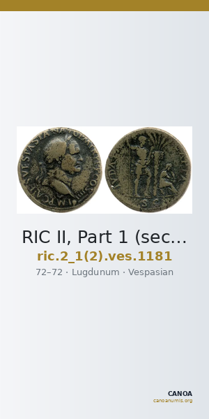 RIC II, Part 1 (second edition) Vespasian 1181 — CANOA