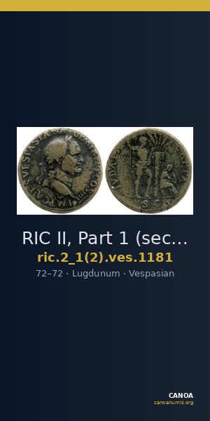RIC II, Part 1 (second edition) Vespasian 1181 — CANOA
